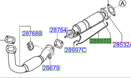 Catalytic Converter Rear Pipe - Kia Sportage 2005 - 2010 | KM2899827280