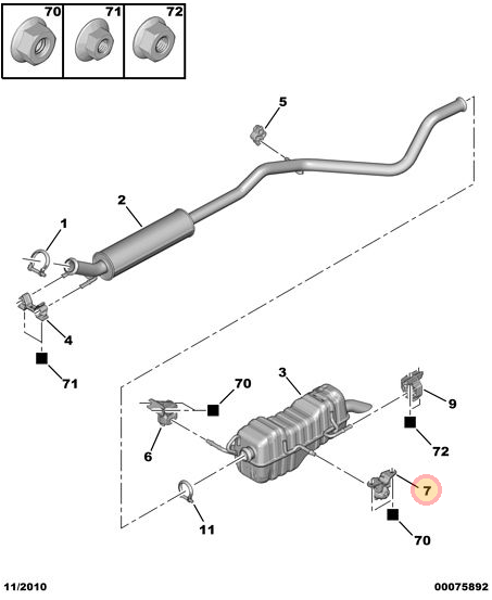 Genuine Peugeot Rear Exhaust Hanger - Peugeot 307 CC 2001-2005 | 1755L4