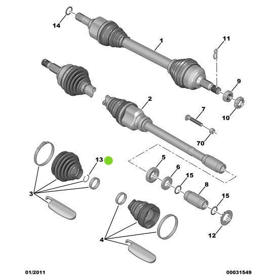 Genuine Peugeot Drive-Shaft Snap-Ring - Citroen C8 2002-2008 Petrol | 329406 | 329406