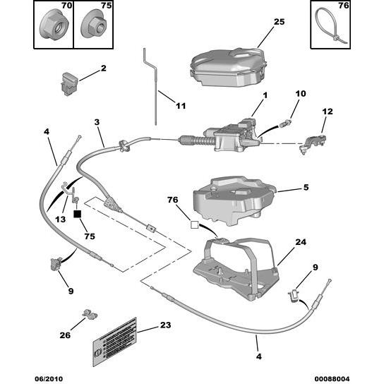 Handbrake Cable Bracket - Citroen C6 2005-2012 Diesel | 476982