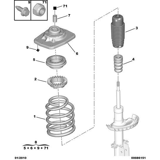 Front Suspension Bump Stop - Citroen Dispatch 2007-2011 Diesel | 5033A5