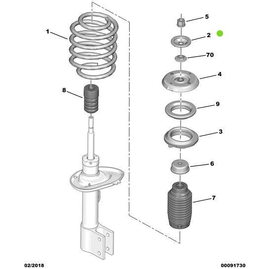 Genuine Peugeot Shock Absorber Control Cup - Citroen Ds5 2011-2021 Petrol | 5033F9 | 5033F9