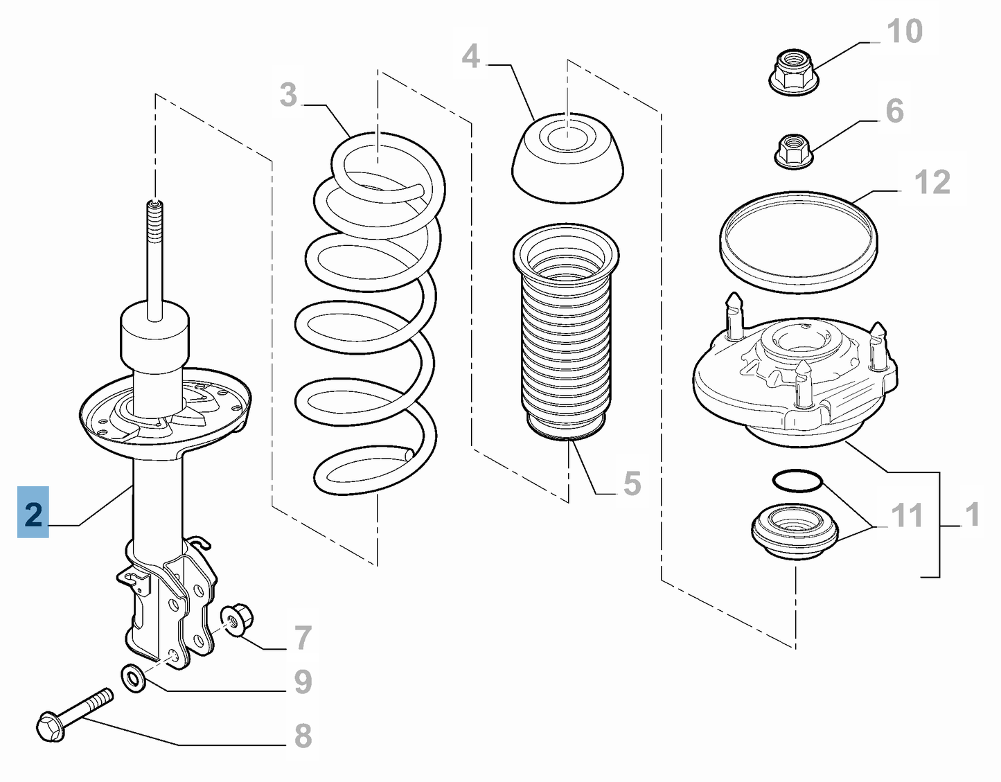 Genuine Front Right Shock Absorber - Fiat Fiorino 2007-2024 | 51858314