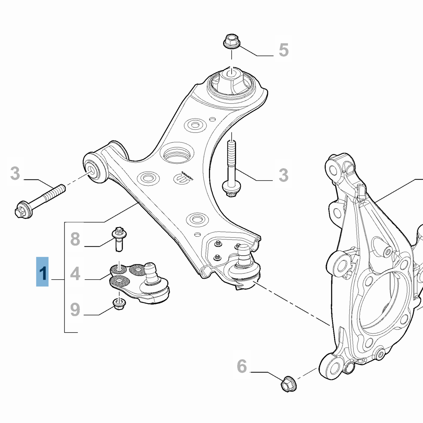 Genuine Front Left Hand Suspension Arm - Fiat 500X | 51939755