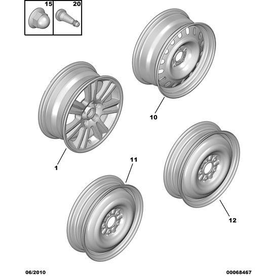 Genuine Peugeot Wheel Mounting Nut - Citroen C-Crosser 2007-2012 Diesel | 540582 | 540582