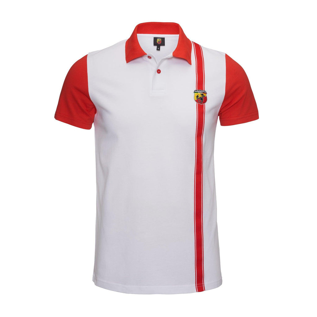 Men's Abarth Red and White Polo - XL | 6002350623