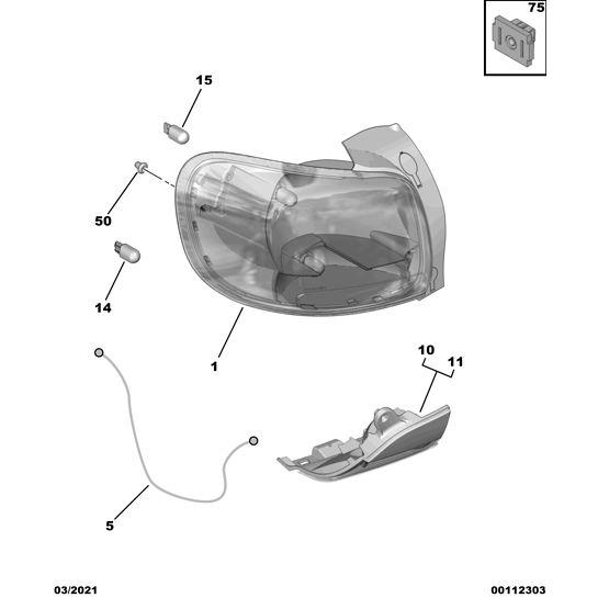 Genuine Peugeot Rear Fog Light - Citroen C3 Air Cross 2017-2021 Petrol | 6351Gh | 6351GH