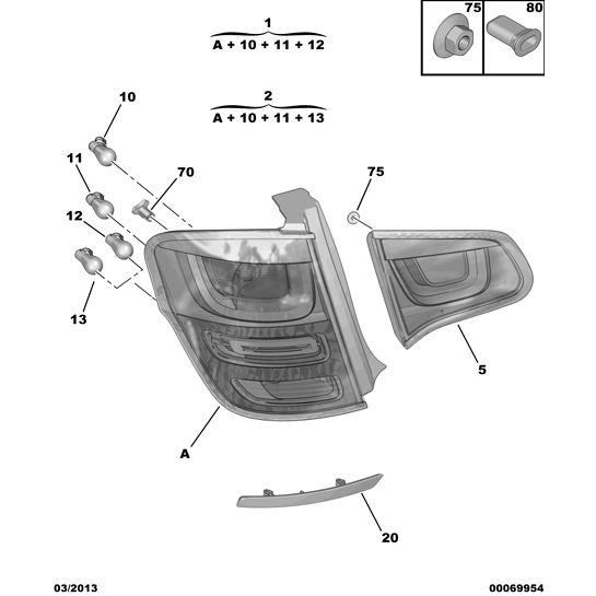 Tail-Light - Citroen C3 2009-2013 Petrol | 6351KR