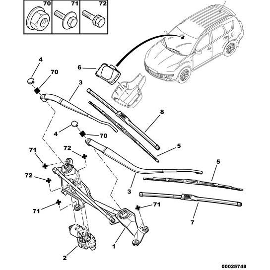 Wiper Bearing Shaft Cap - Citroen C-Crosser 2007-2012 Diesel | 6429EE