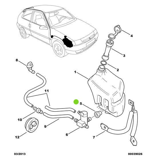 Genuine Peugeot Window Wash Pump Seal - Citroen Dispatch 1994-2006 Diesel | 643445 | 643445