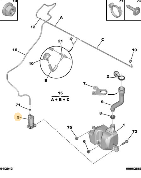 Genuine Peugeot Windscreen Washer Pump - Peugeot Expert | 643492 | 643492