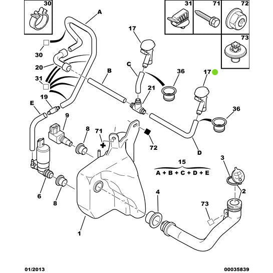 Screenwash Jet - Citroen C5 2001-2004 Diesel | 6438L1