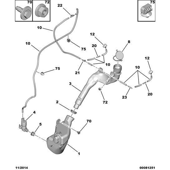 Genuine Peugeot Citroen Ds3 2010-2022 Petrol Screenwash Jet | 6438AZ