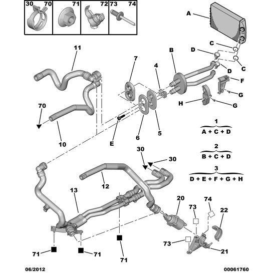Heater Water Pipe - Citroen C4 2008-2010 Diesel | 6466CL