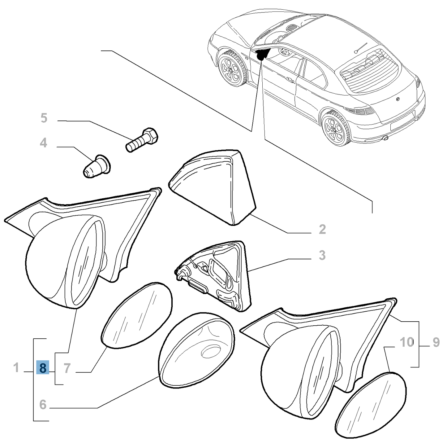 External Left Wing Mirror, Electric - Alfa Romeo GT | 156079386