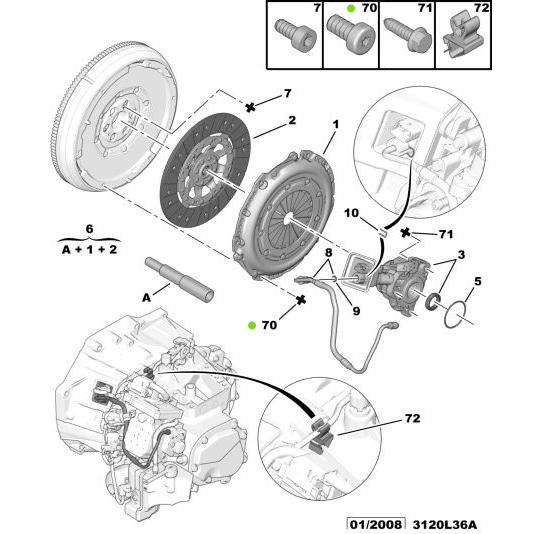 Genuine Peugeot Clutch Mechanism Screw - Citroen Ds5 2011-2021 Petrol | 6912J3 | 6912J3