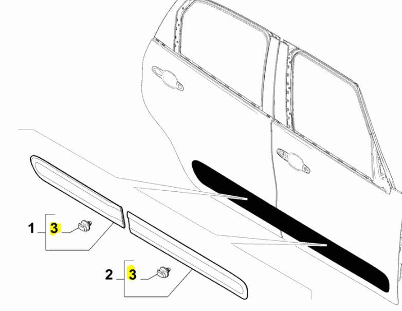 Door Moulding Clip - Fiat 500L | 71775718