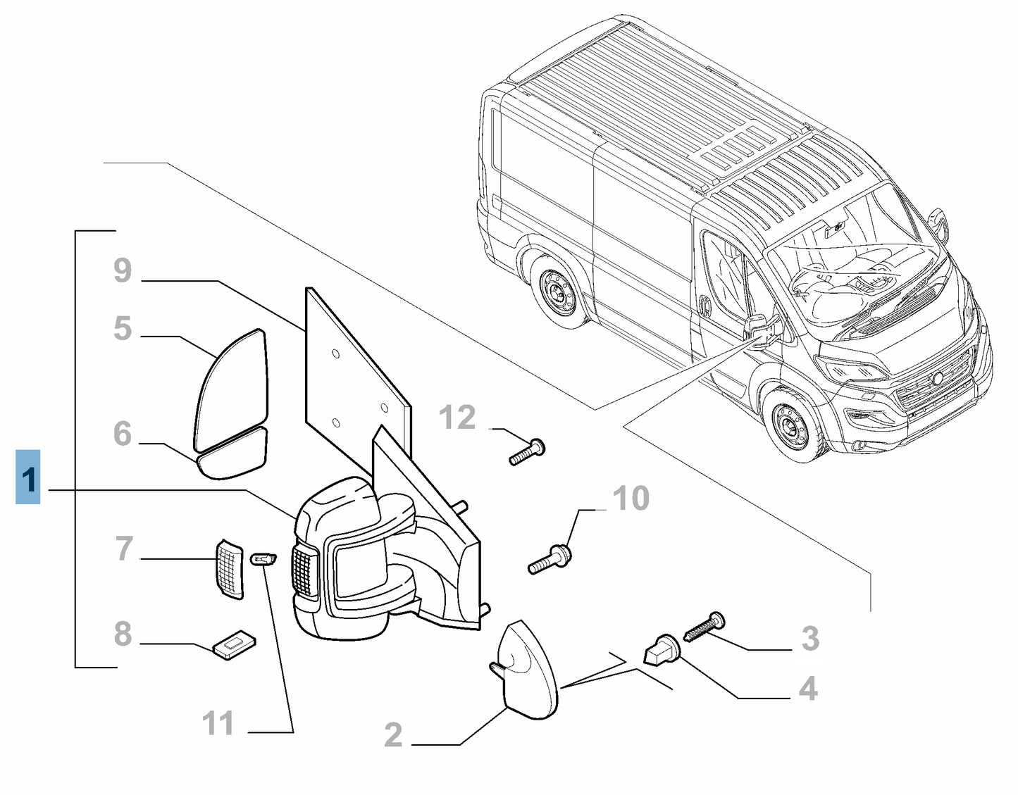 Genuine Fiat Rear View Mirro | 735773347