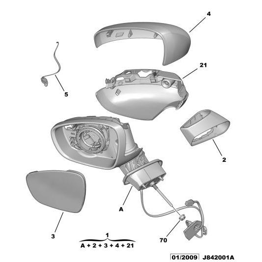 View Mirror Base Cover - Citroen C3 2009-2013 Petrol | 8152J8