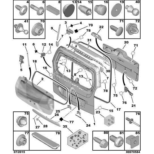 Tailgate Hinge Moulding - Citroen Berlingo 2015-2018 Petrol | 8715E2