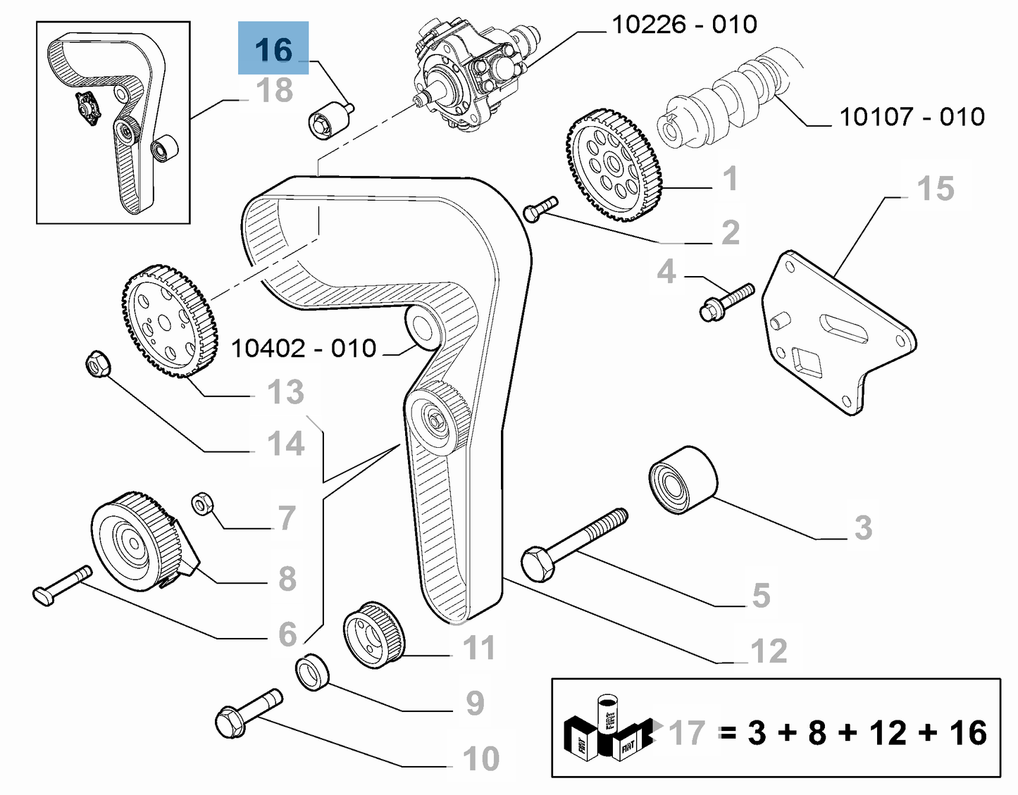 Genuine Fiat Fixed Tensioner - Alfa Romeo | 55268357 | 55268357