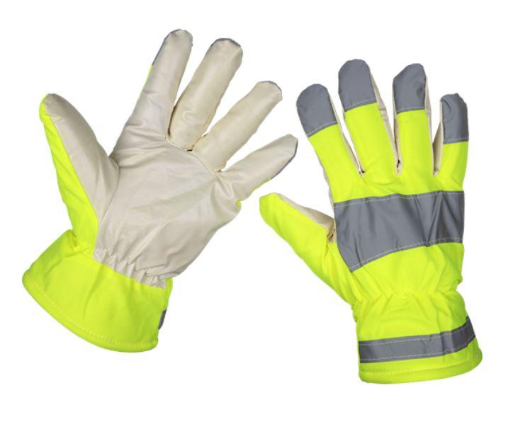 Sealey Yellow Hi-Vis Warm Hand Gloves | 9135