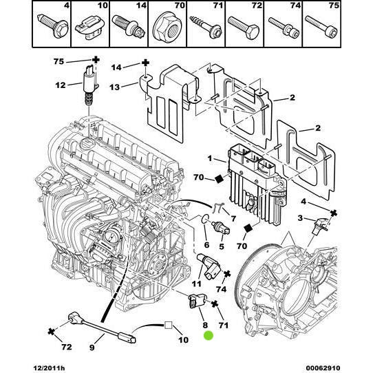 Genuine Peugeot Intake Air Pressure Sensor - Citroen C8 2002-2008 Petrol | 9639381480