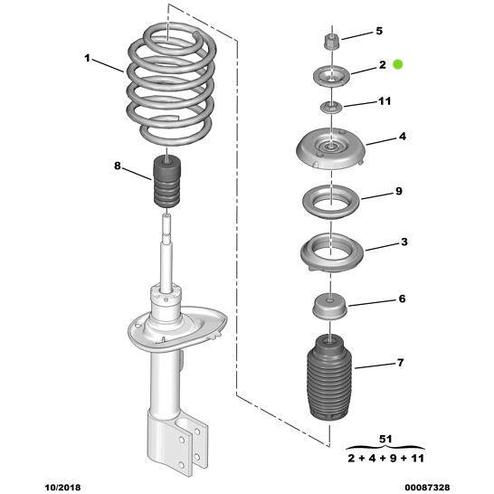 Genuine Peugeot Shock Absorber Control Cup - Citroen Ds4 2010-2021 Diesel | 9675124280 | 9675124280