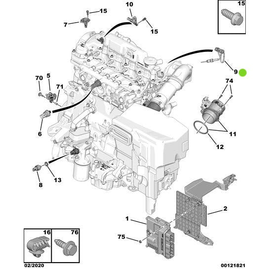 Genuine Peugeot Gas Temperature Sensor - Citroen Relay 2006-2019 Diesel | 9677671280 | 9677671280