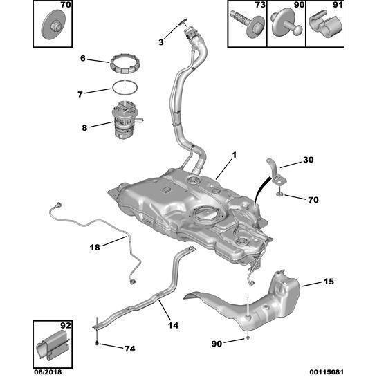 Fuel Gauge Seal - Citroen C5 Air Cross 2018-2021 Petrol | 9685657480
