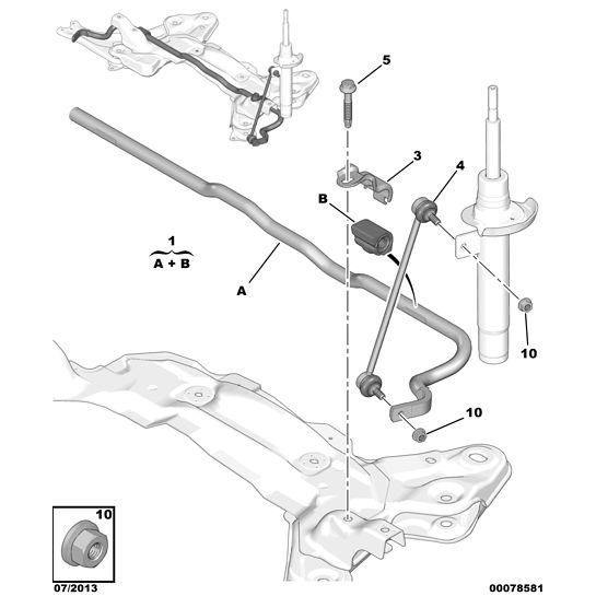 Genuine Citroen Ds3 2010-2022 Petrol Front Anti-Roll Bar | 9674746380