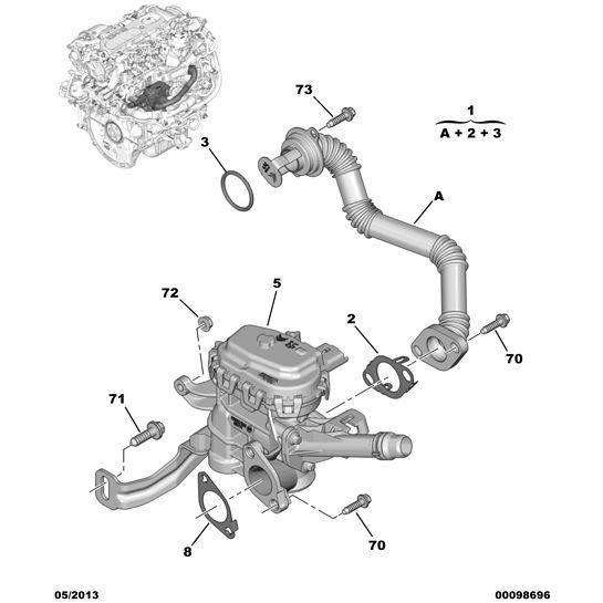 Genuine Peugeot Citroen Berlingo 2015-2018 Diesel Gas Recycling Tube | 9803842980