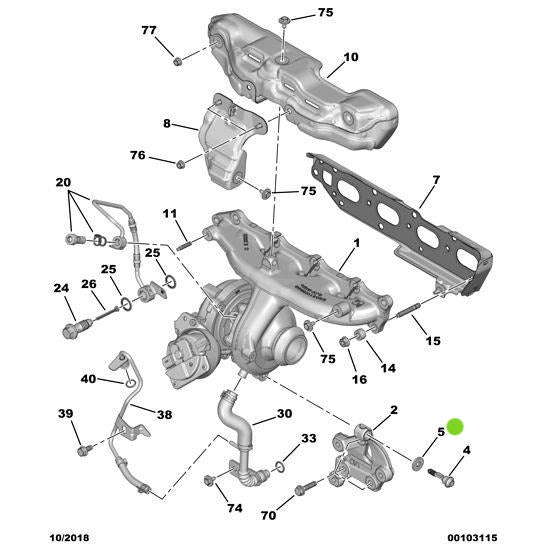 Genuine Peugeot Turbo Fixing Washer - Citroen Relay 2006-2019 Diesel | 9821026980 | 9821026980