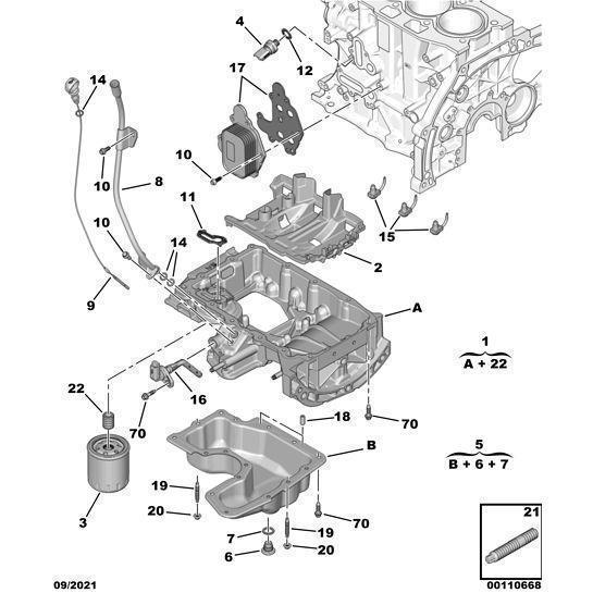 Genuine Peugeot Engine Oil Sump - Citroen Berlingo 2015-2018 Petrol | 9827467380