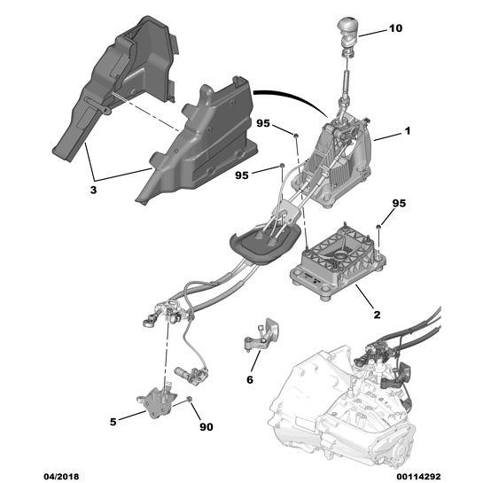 Manual Gearshift Control Lever - Citroen C5 Air Cross 2018-2021 Diesel | 9828041980