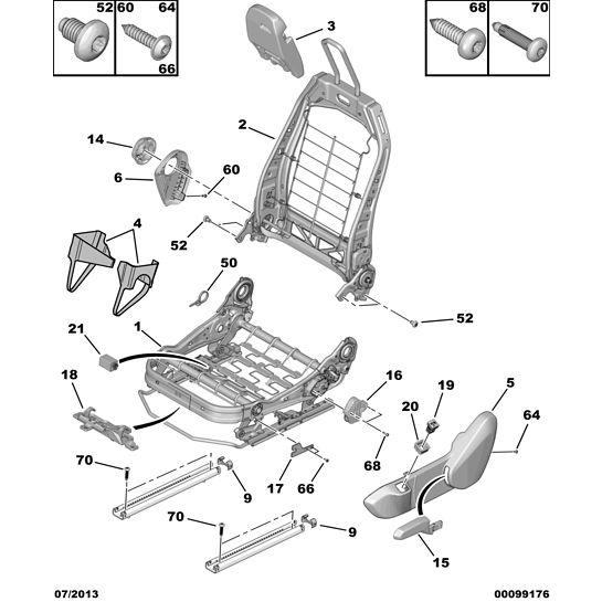 Front Seat Spacer Handle - Citroen C1 2012-2014 Petrol | B000654980