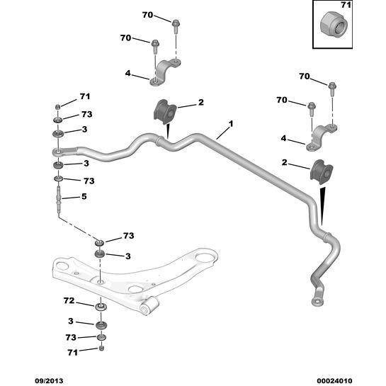 Anti Roll Bar Bearing - Citroen C1 2012-2014 Petrol | B000743380