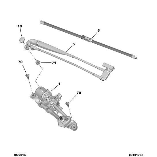 Front Window Wiper Motor - Citroen C1 2012-2014 Petrol | 779680