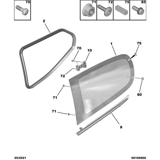 Rear Window Opening Control - Citroen C1 2012-2014 Petrol | B000820980