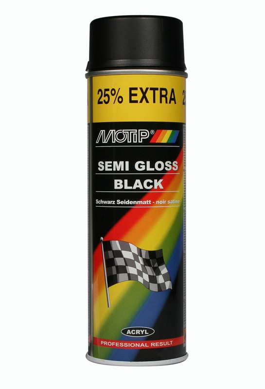 Motip Black Satin Matt Paint 500Ml | M04001