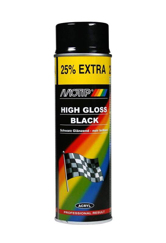 Motip Black High Gloss Paint 500Ml | M04005