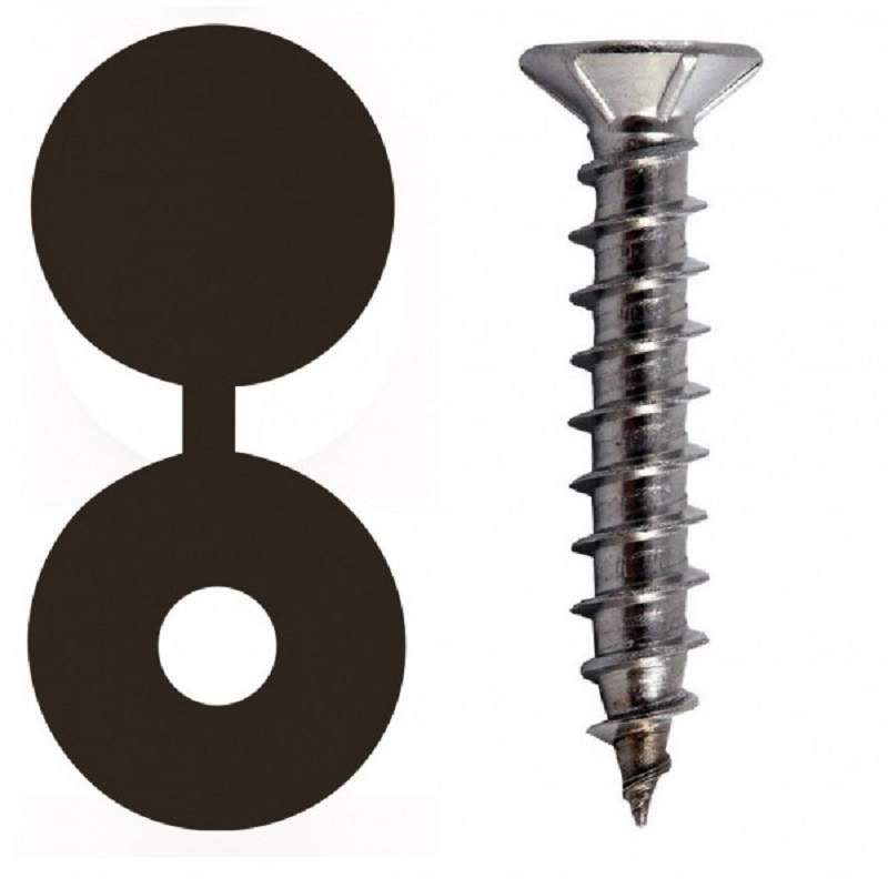 Stoneacre Plate Screw & Cap Black | NP06