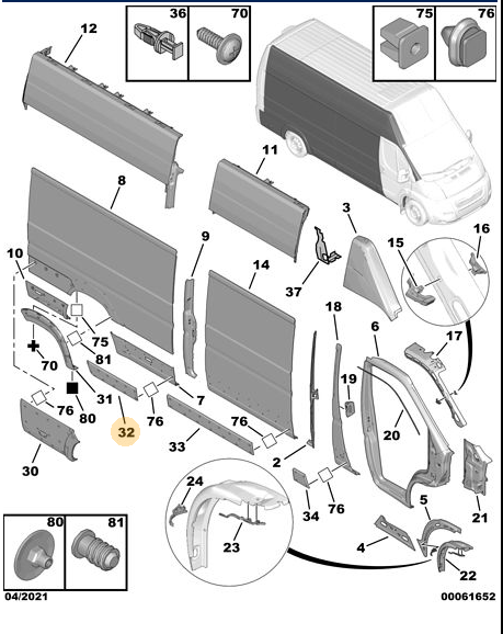 Peugeot boxer OSR / Drivers Rear Side Panel Trim | 1637296480