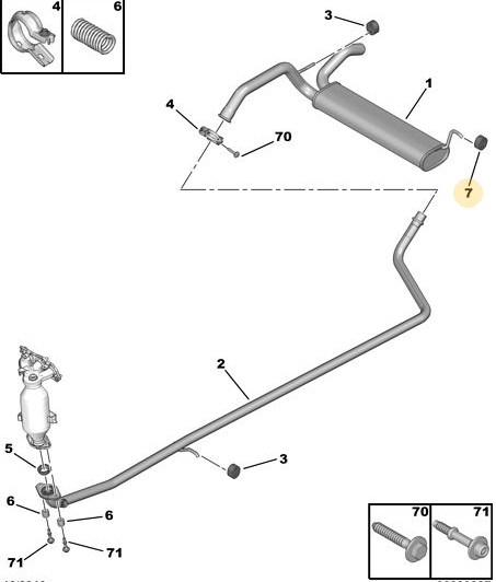 Exhaust Flexible Mounting - Peugeot 107 2005-2014 | 1755S3