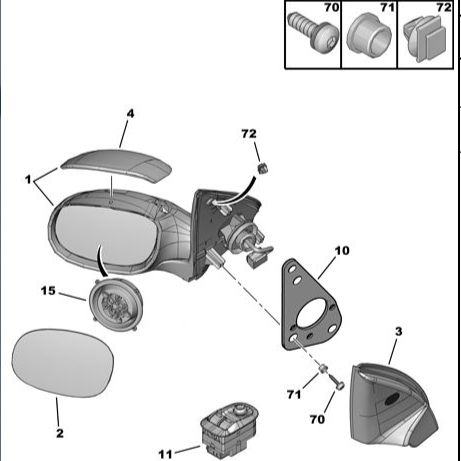 Drivers Wing Mirror - Peugeot 206 2003-2009 | 1608264180