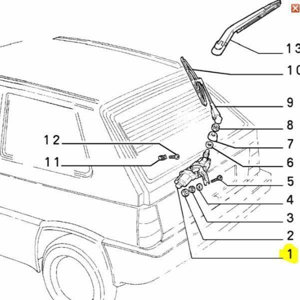 Rear Wiper Motor - 141 Fiat Panda 1991-2003 | 7758884