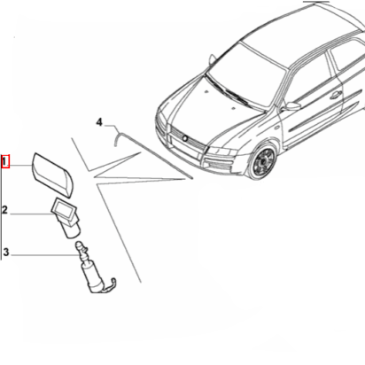 Headlamp Washer Jet Cover Offside - Fiat Stilo 5 Door | 71719958