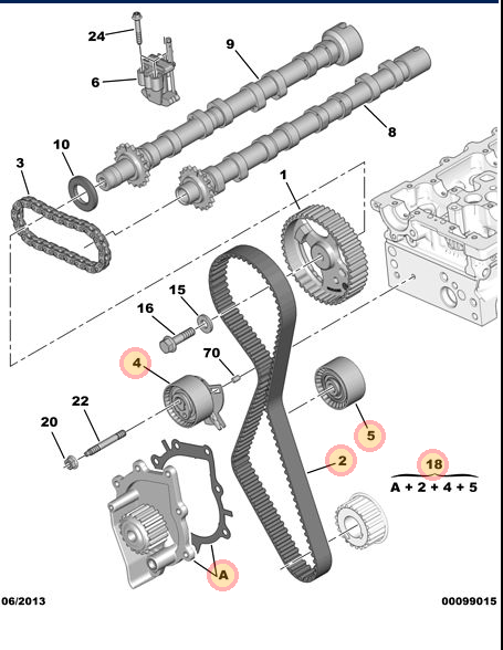 Genuine Peugeot 308 2013-2020 Timing Belt Kit | 1610278280