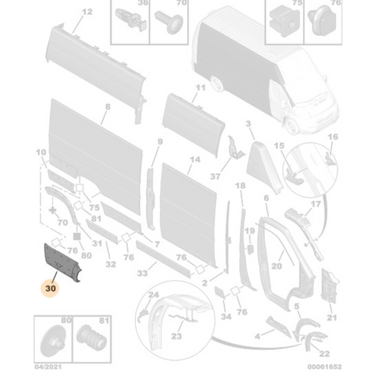 Genuine Right Rear Quarter Moulding - Peugeot Boxer III | 8547AT
