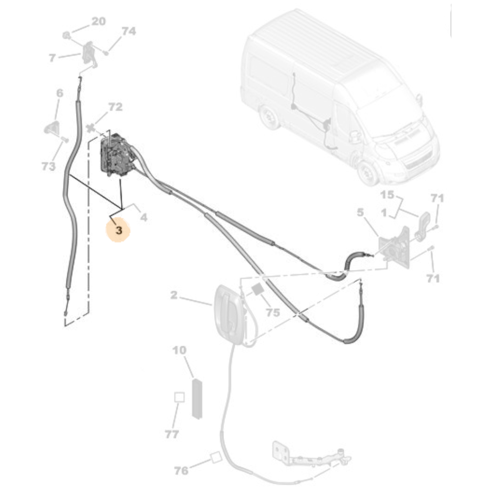 Genuine Left Sliding Door Lock - Peugeot Boxer III | 1633559880